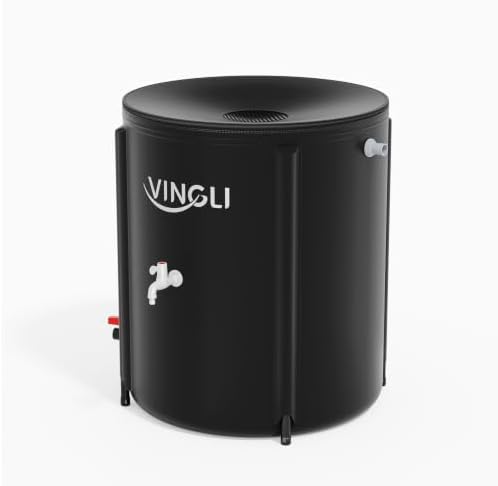 VINGLI Collapsible Rain Barrel Portable Rain Water Collection (Black, 50 Gallon) by VINGLI