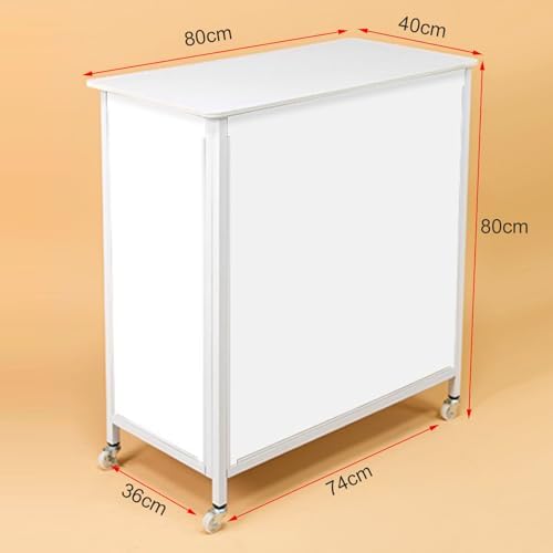 Mobile Portable Promotion Counter Table, Pop Up Podium Trade Show Exhibition Reception Event Desk Trade Show Display Counter Speech Stand ,Supermarket Tasting Table Advertising Display Banner Stand - Image 2