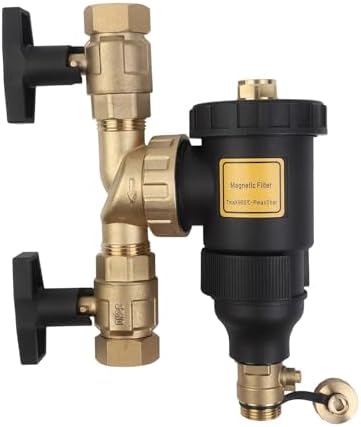 Central Water Heater Filter, Magnetic Sludge Separator for Boiler, DN20 3/4 Inch DN25 1 Inch DN32 1-1/4 Inch Threaded Connection, Scale Rust Removal, Stainless Steel Element(DN25/1 male valve) - Image 3