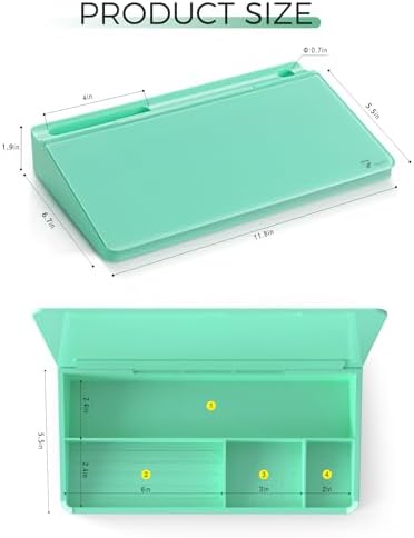 TOWON Compact Glass Desktop Whiteboard with Storage 12x7 in, Mint Green - Image 6
