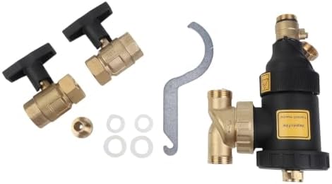 Heating System Magnetic Dirt Filter, DN20 To DN32 Threaded Connection, Sludge Separator For Boiler And Heater, 1-Stage For Rust And Impurity Removal, Black Finish(DN25/1 male valve) by Unknown