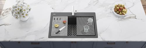 Ruvati 33-in Urban Gray Granite Workstation Drop-in Sink - RVG1302UG - Image 7