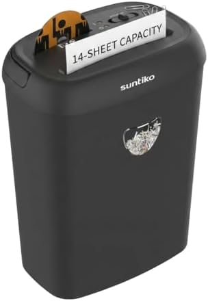 Suntiko 14-Sheet Cross Cut Heavy Duty Paper Shredder for Home Office by SuntikoShredderLaminator