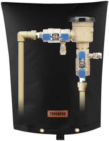 TOHONFOO Backflow Preventer Cover, Pipe Freeze Insulation, 16"Wx20"H, Black by TOHONFOO