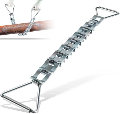 33" Steel Pipe Descaler DS12 for 3"-12" Pipes with 2" of Clearance around, Zinc-Plated Steel Pipe Descaling Tool for Removing Scale, Dirt, and Corrosion from Pipe Surface by Deargooday