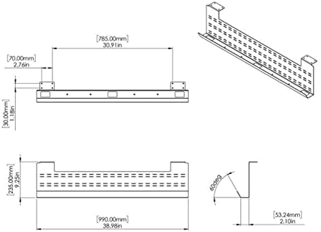 Stand Up Desk Store Under Desk Cable Management Tray Horizontal Computer Cord Raceway and Modesty Panel (White, 39") - Image 4