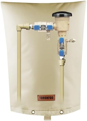 TOHONFOO Backflow Preventer Cover, Pipe Freeze Insulation, 10"Wx20"H, Beige by TOHONFOO