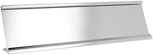 ExcelMark 2"x 8"Aluminum Name Plate Holder for Desk - Office Business Door Sign Holder - Silver by ExcelMark