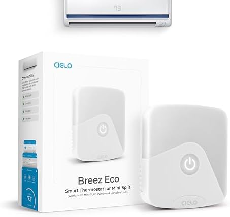Breez Eco Smart AC Controller for Mini-Split, Window, Portable ACS (White) by CieloBreez