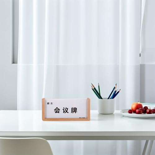 Milisten Name Plate Holder Table Sign Display V-shaped with Wood Base Acrylic Elegant Versatile and Stylish Desk Nameplate for Desk and Office Use for Meeting Room and Reception Areas - Image 6