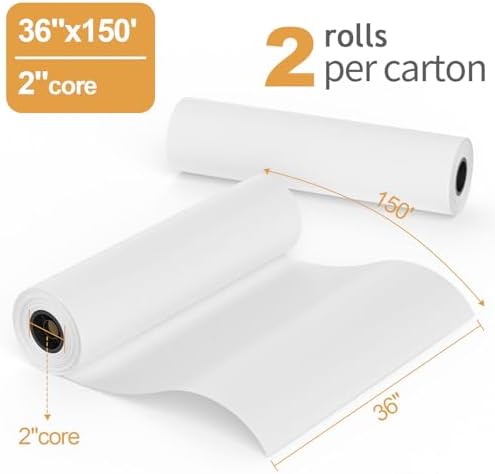 Wide Format Paper 36 in x 150 ft CAD Bond Rolls, 2 Rolls Plotter Paper on 2" Core for CAD Drawings, Engineering Plans, GIS Maps & Architectural Designs - Image 2