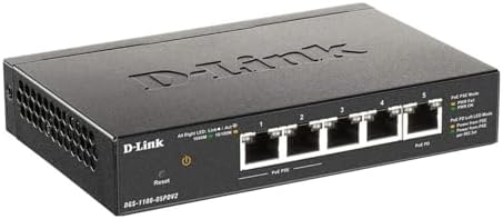 D-Link 5-Port Gibabit Smart Managed PoE Powered Switch/Extender | 2 PoE Ports (requires PoE Power)| L2 | VLANs| Web Managed |Desktop| Fanless | NDAA Compliant | Lifetime Warranty (DGS-1100-05PDV2) by D-Link
