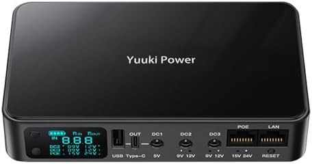 Mini UPS for Wifi Router, USB 5V⎓3.6A DC UPS 12V⎓2A Battery Backup 9V⎓2A 10400mAh(32Wh) by Unknown