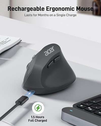 Acer Ergonomic Mouse Wireless, Adjustable DPI Vertical Mouse for Laptop - Image 4