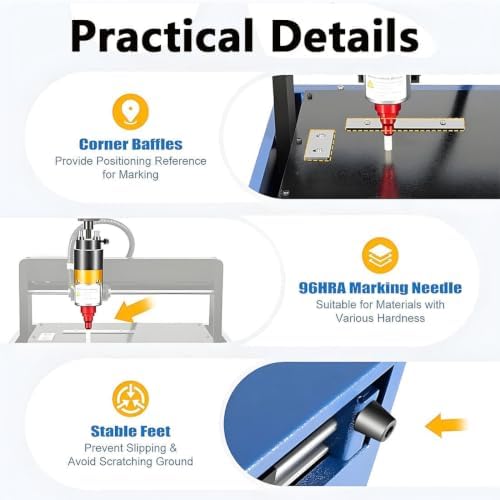 400W Electric Marking Machine,Portable Metal Plastic Engraving Machine Desktop Nameplate Tag Marking Tool,0.05-1mm Depth,for Mark Fixed Character Serial Number A - Image 4