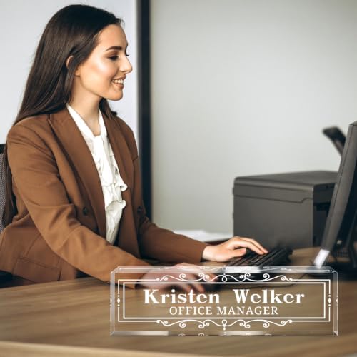 Custom Engraved Name Plate for Desk, Acrylic Desk Name Plate Personalized - Image 4