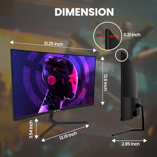 CRUA 24" FHD 1080P 180Hz Curved Gaming Monitor, 2800R, AMD FreeSync, Black - Image 6