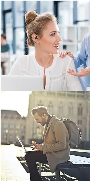 Bluetooth Headset V5.0 Wireless Bluetooth Earpiece with Noise Canceling Mic for Cell Phone Ultralight Business Earphone for Driving/Trucker/Office Earbus for Android/iPhone/Smartphone-Grey - Image 6
