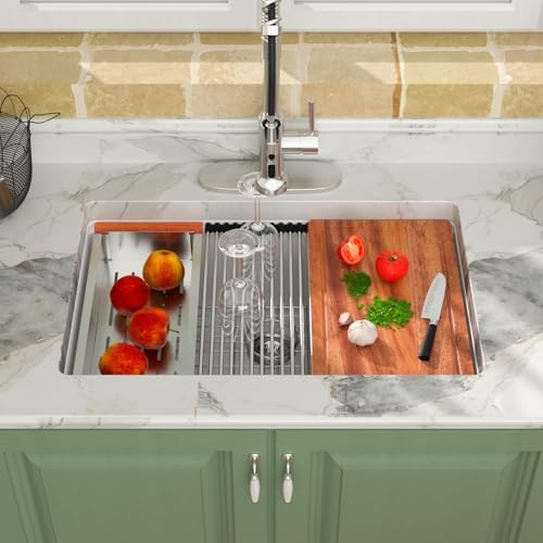 Logmey 30" White Granite Composite Undermount Sink - Image 3