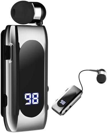 Wireless Headset Wireless Headphones Handsfree Call Wireless Earpiece Noise Cancellation Earbud Earphones Mic Compatible with Cell Phones Car Driver Trucker Business Office (Silver) by TOPEPOP
