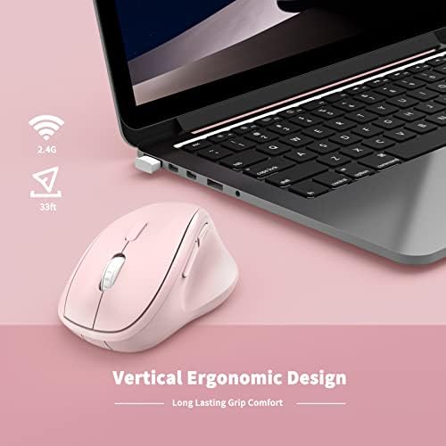 MICROPACK Digitally Yours Ergonomic Wireless Mouse with USB Receiver for PC, Laptop and Desktop, Pink - Image 4