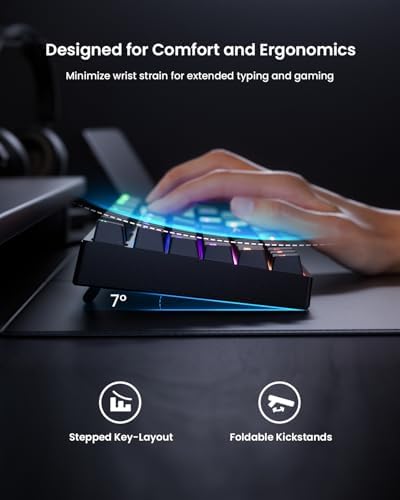 RGB Mechanical Gaming Keyboard Blue Switch, 104 Keys Full-Size Light Up Key-board with 11 Backlit Modes, Anti-Ghosting, Double-Shot ABS Keycaps, USB Wired Computer Key board for Windows PC Gamer - Image 5