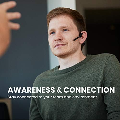 Aftershokz OpenComm (Rebranded as Shokz OpenComm) Wireless Stereo Bone Conduction Bluetooth Headset with Noise-Canceling Boom Microphone for Office Home Business Trucker Drivers Commercial Use, Black - Image 3