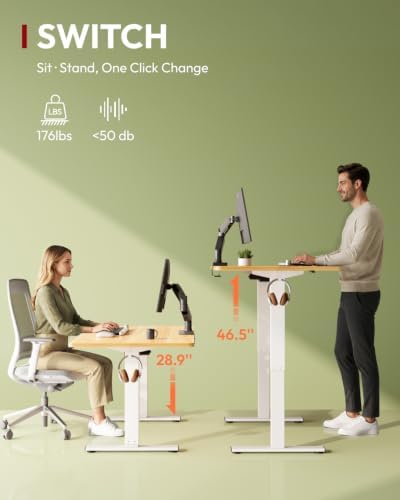 SANODESK 1'' Thick One-Piece 48 x 30'' Height Adjustable Standing Desk - Image 6