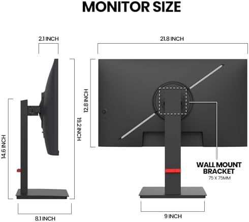 CRUA 24.5" FHD 200Hz Vertical Monitor, Height/Pivot/Swivel/Tilt Adjustable - Image 6
