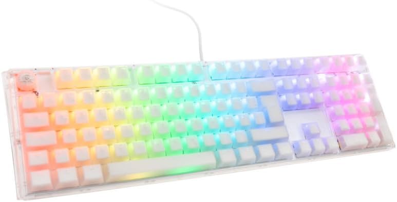 Ducky One 3 Aura Mechanical Keyboard, Cherry MX Blue, RGB, Clear White by Ducky