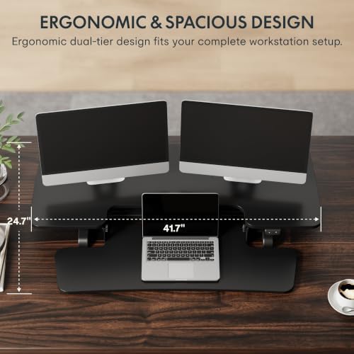 FLEXISPOT 42" Electric Standing Desk Converter, Black - Image 5