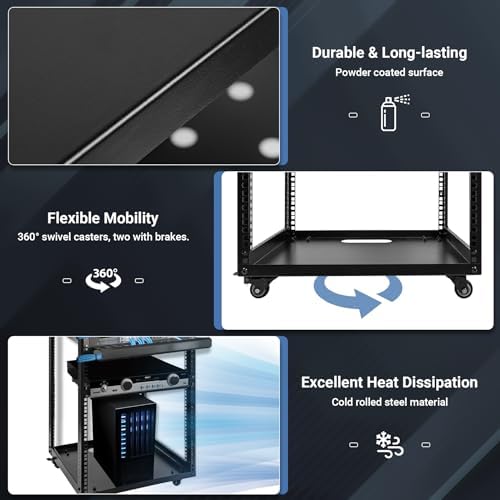 20U Server Rack w/ 2 Racks, Versatile Open Frame IT Rack - Image 5