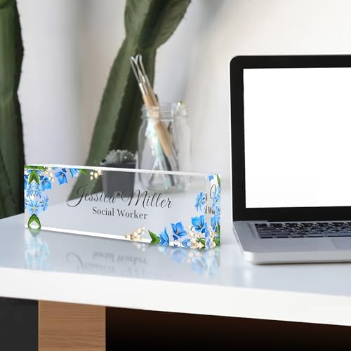 Personalized Acrylic Office Desk Name Plate with Name And Title Printing - Image 3