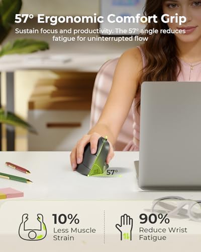 seenda MOU-302 Wireless Bluetooth Ergonomic Vertical Mouse with Volume Knob - Image 2