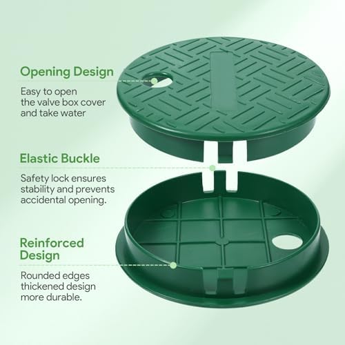 4Pcs Sprinkler Valve Cover, ID 5.5" OD 6" Sprinkler Covers for Outside Sprinkler Irrigation System, Round Irrigation Valve Box Cover Lid for Garden, Lawn Yard Irrigation Box (6 Inch) - Image 4
