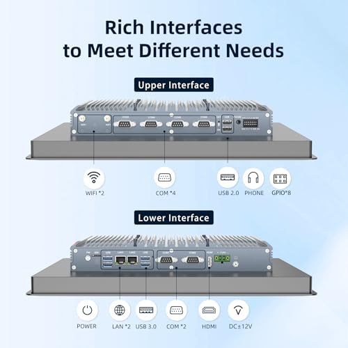 12.1" Fanless Industrial Panel PC, All-in-One Touchscreen Computer - Image 5