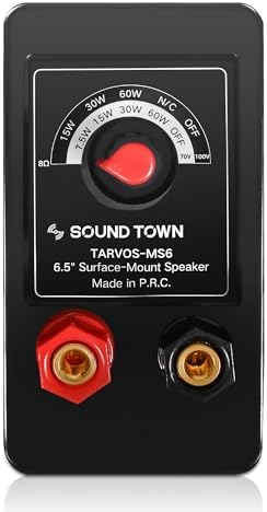 Sound Town Commercial Restaurant Bluetooth Amplifier + Surface-Mount Speaker Set, with One 6-Zone 70V/100V Amplifier with Bluetooth, 4 x 6.5-Inch Surface-Mount Speakers, Black (PAC180X4MS6B) - Image 7