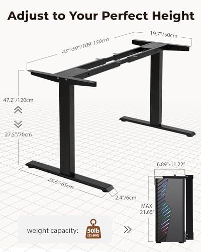 TOPSKY Dual Motor Electric Standing Desk, Height Adjustable with CPU Holder - Image 2