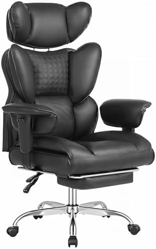 DUMOS Big and Tall Home Office Desk Chair, Executive Chair with Footrest by DumosLifestyle