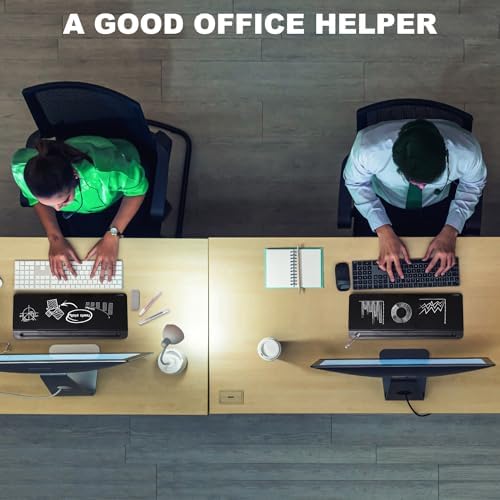 TSJ OFFICE Desktop Whiteboard Dry-Erase-Board - Computer Keyboard Stand White Board Surface Pad with Drawer, Desk Organizers with Accessories for Office, Home, School Supplies - Complete Black - Image 6