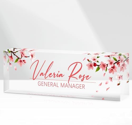 Custom Name Plate for Desk, Acrylic Desk Name Plate Personalized, Employee Appreciation Gifts, Office Desk Accessories for Woman Teacher Nurse, Coworker Gifts for Manager Assistant by DOCRAGI