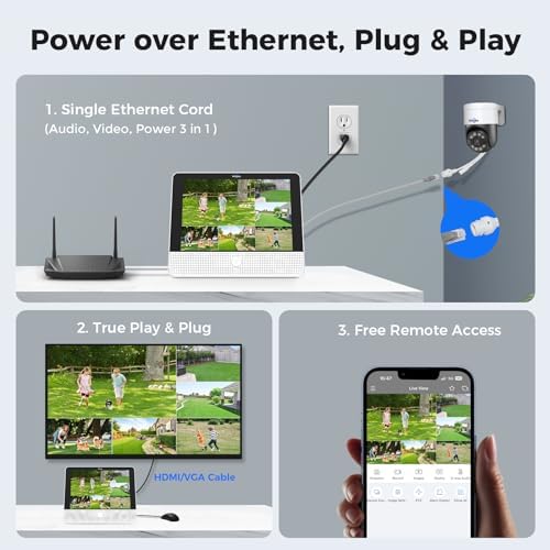 Hiseeu 4K PoE Security Camera System, 6Pcs 5MP PoE PTZ Security Cameras - Image 5
