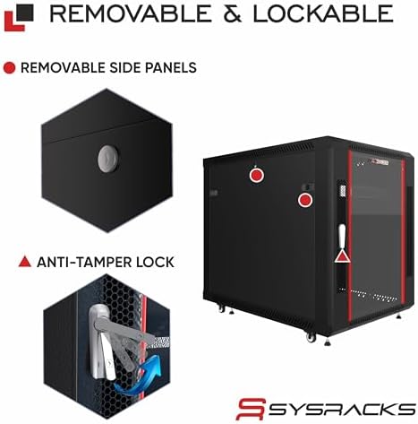 12U Server Rack Cabinet 35" Deep, Deployment-Ready Network Rack Enclosure with PDU, Fan & Shelf, Rolling IT Cabinet for Installers, AV Systems & Infrastructure - Image 5