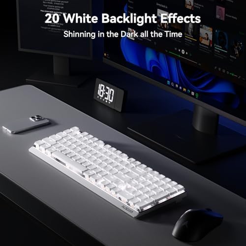 AUSDOM Wireless Mechanical Silent Office Keyboard, Low-Profile Linear Switches, Tri-Mode BT/2.4G/USB-C Computer Keyboard with Number Pad, Hot Swappable Illuminated Performance Keyboard - Image 3
