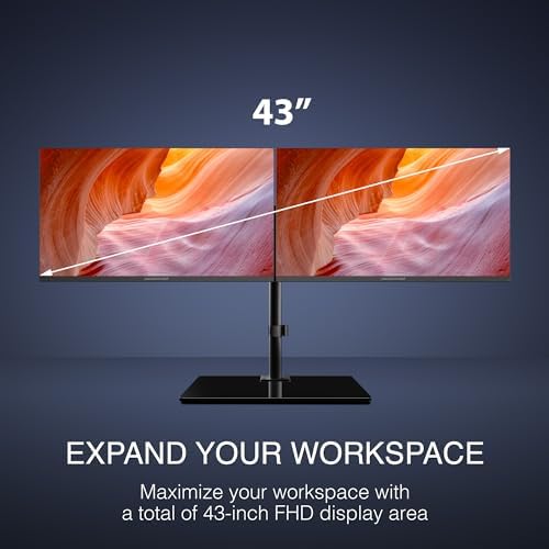 Packard Bell airFrame Workstation - 2X 21 FHD Monitors, VESA Mount Included, 1920x1080, Ultrawide, Tilt Adjust, HDMI/VGA, Slim Bezel, for Home, Office, and Light Gaming - Image 2