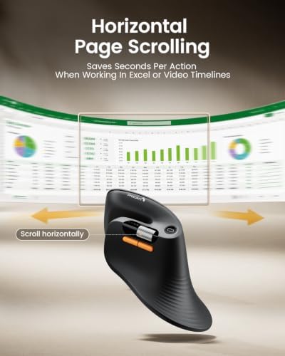ProtoArc EM11 Pro Ergonomic Mouse for Large Hands, Side Scroll, Black - Image 3