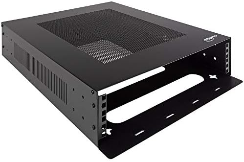 NavePoint 2U Vertical Wall Mountable Server Rack, Black - Image 3
