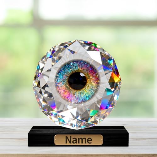 Personalized Acrylic Human Eye Eyeball Anatomical Decoration Figurine with Custom Name Plate Medical & Anatomy Desktop Ornament, Gifts for Ophthalmologists Optometrists Medical Students - Image 2