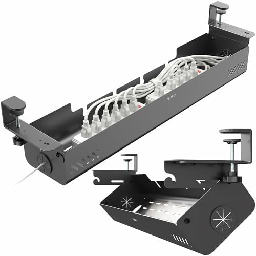 VIVO Black Clamp-On Flip-Open 35 in Cable Management Box, DESK-ACMB35-C by VIVO