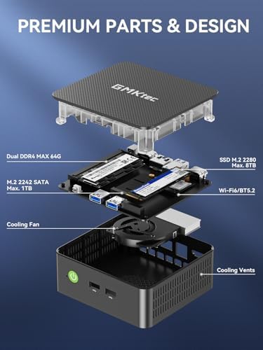 GMKtec Mini PC, G3 PRO Intel Core i3-10110U (Beats 4300U/N150), 16GB DDR4 RAM (Dual Channel) 512GB Storage Drive, Desktop Computer 4K Dual HDMI/USB3.2/WiFi 6/BT5.2/2.5GbE for Office, Business - Image 4
